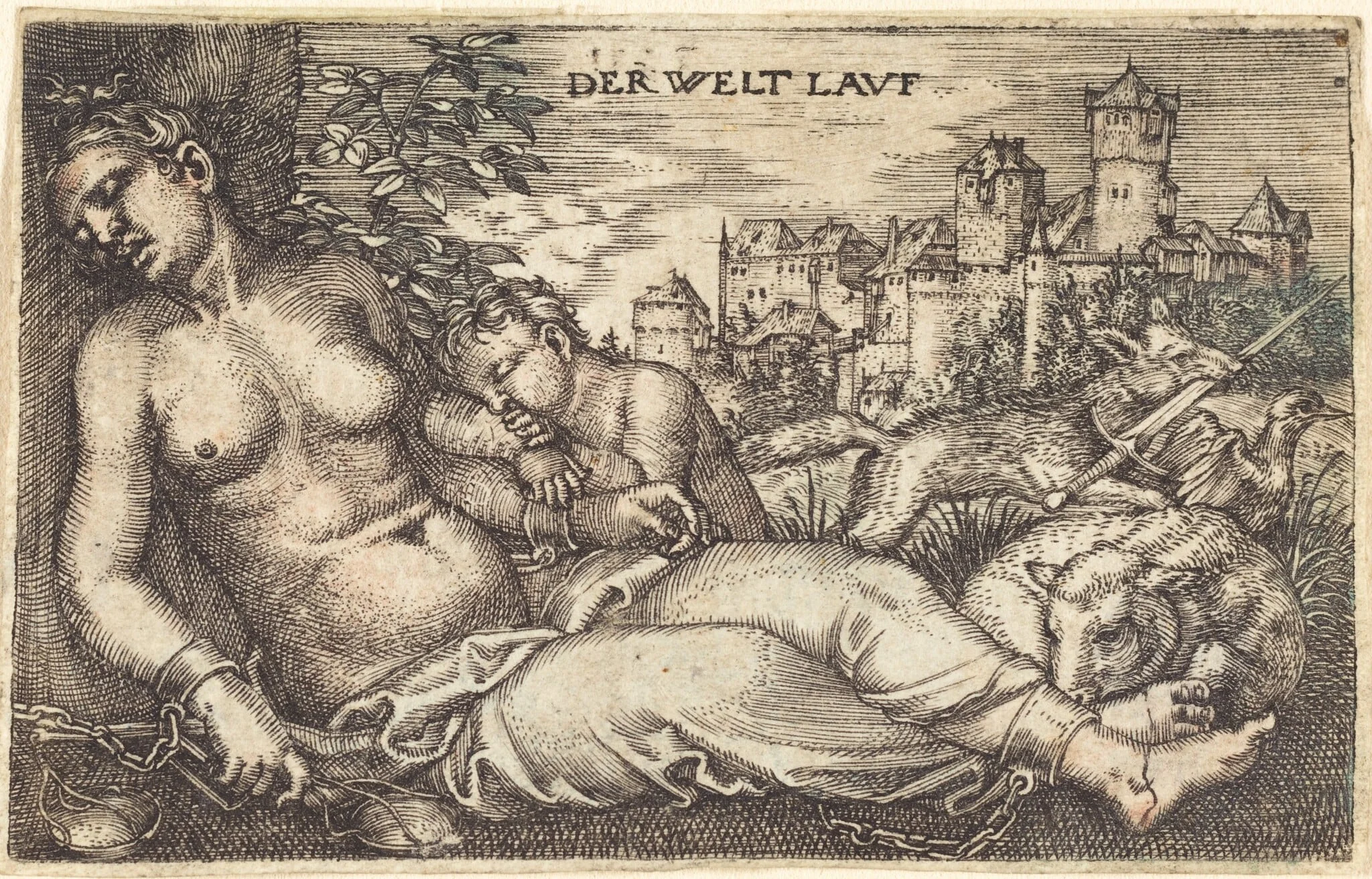 Der Welt Lauf (Sleeping Justice), by Barthel Beham, ink, 1525