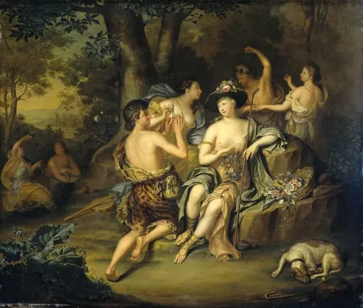 "Shepherds and Shepherdesses in a Landscape