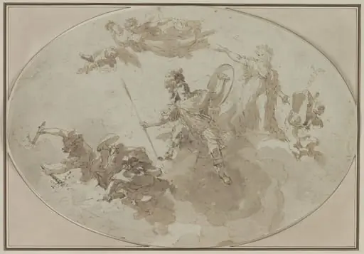 Ceiling Study: Allegory of Peace and War