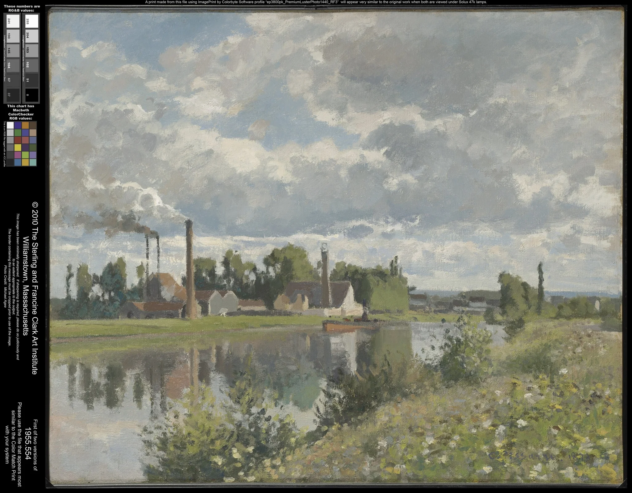 The River Oise near Pontoise, by Camille Pissarro, oil, 1873