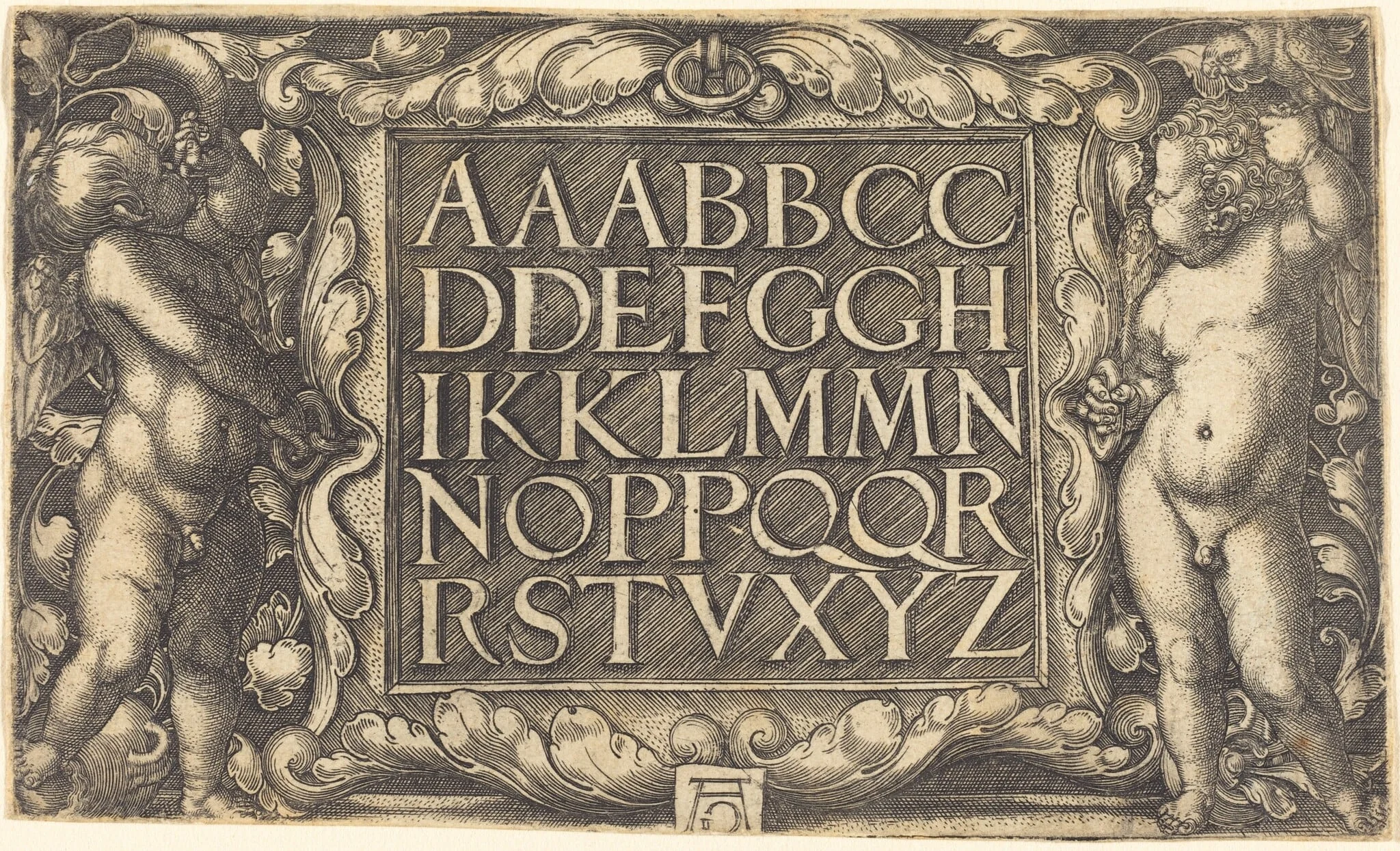 Alphabet, by Heinrich Aldegrever, ink, 1525