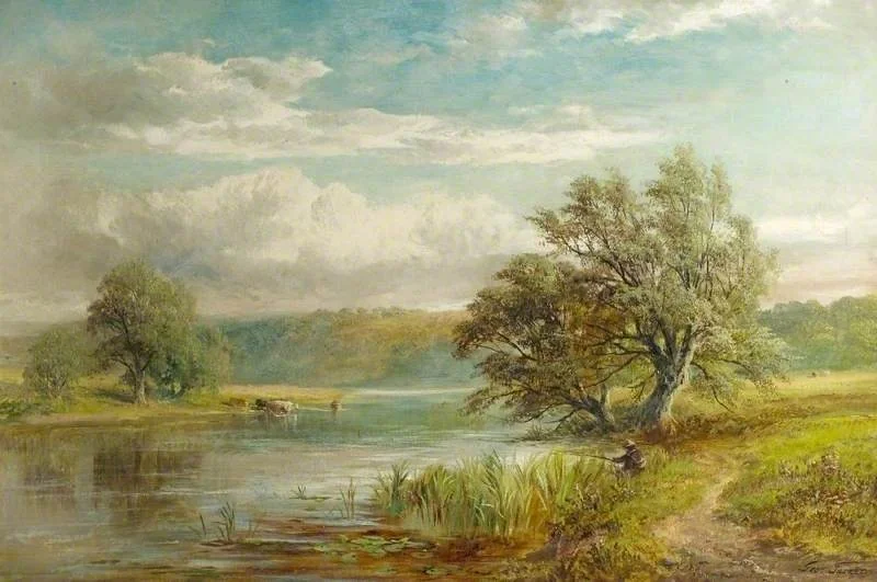 The Trent below Weston Cliff, by George Turner, oil, 1906