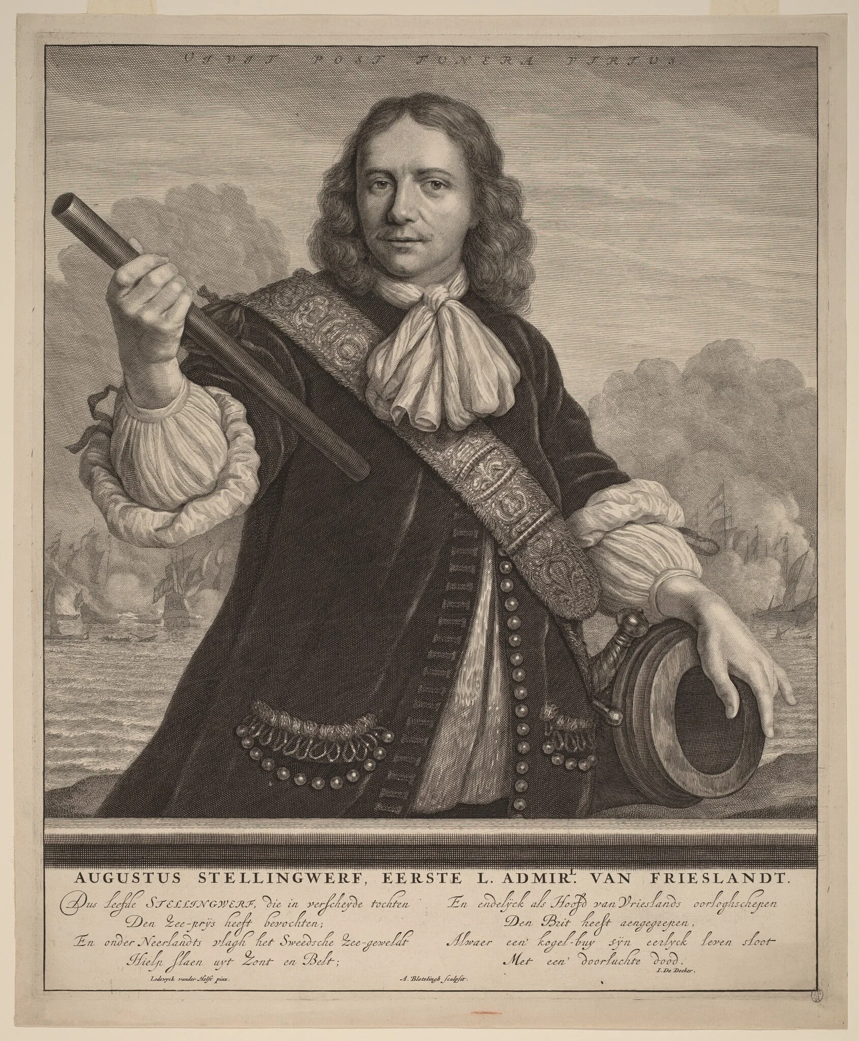 Augustus Stellingwerf, First Lord Admiral of Friesland, by Abraham Blooteling, ink, 1665