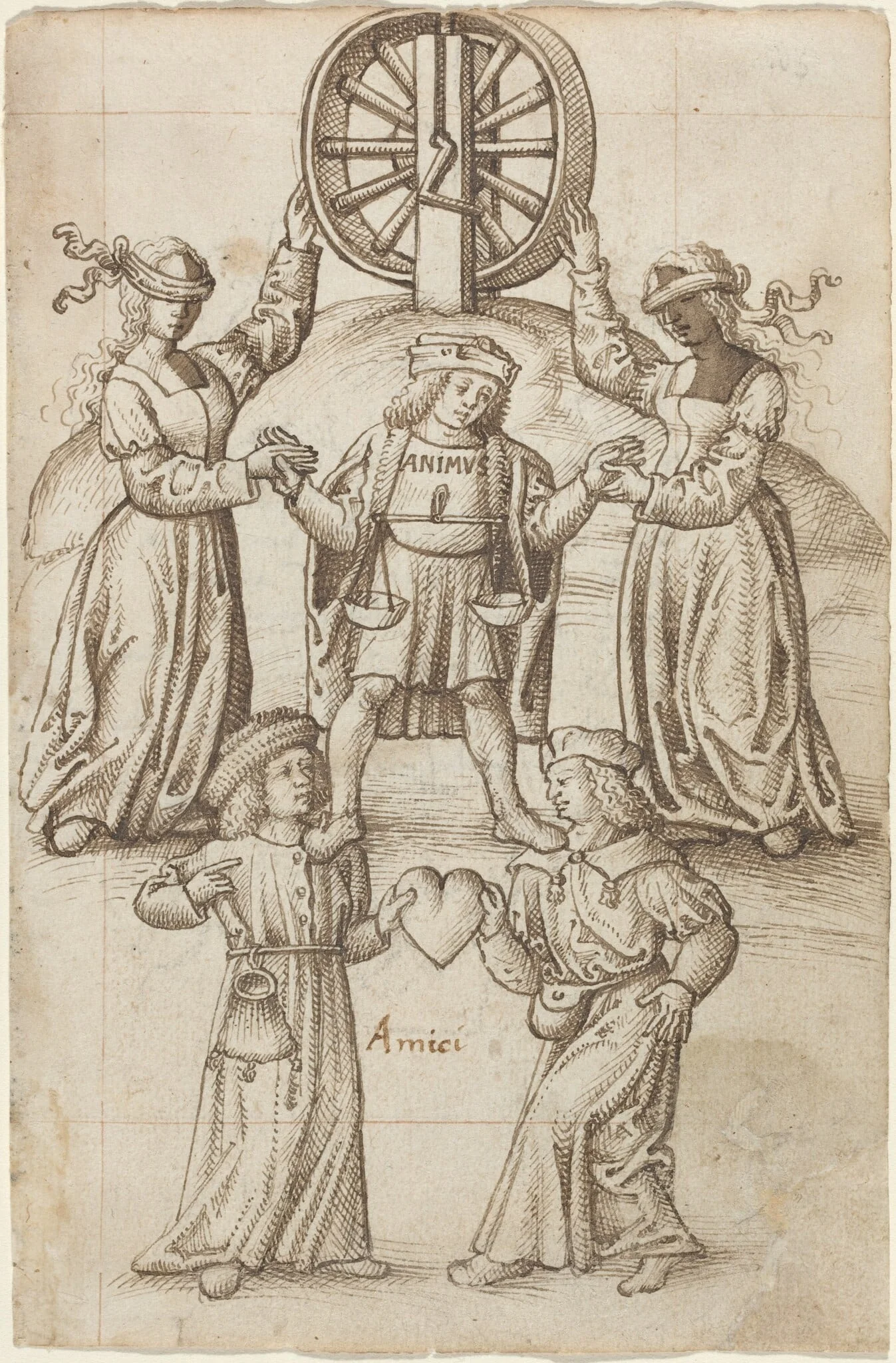 "Friendship Is Equality; A Friend Is Another Self" [fol. 10 recto], by French early 16th Century, ink, 1514