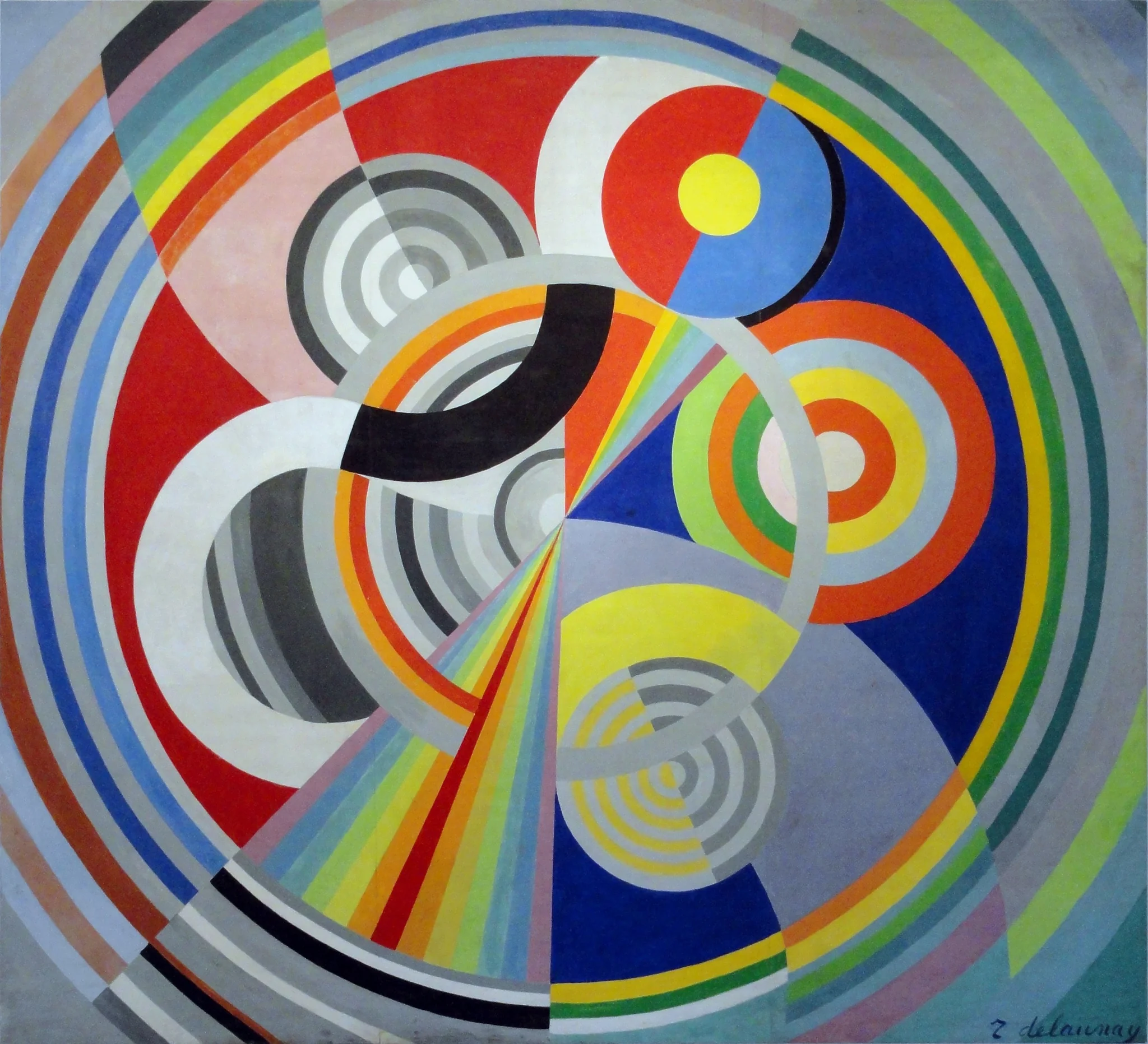Rythme n°1, décoration pour le Salon des Tuileries, by Robert Delaunay, oil, 1938