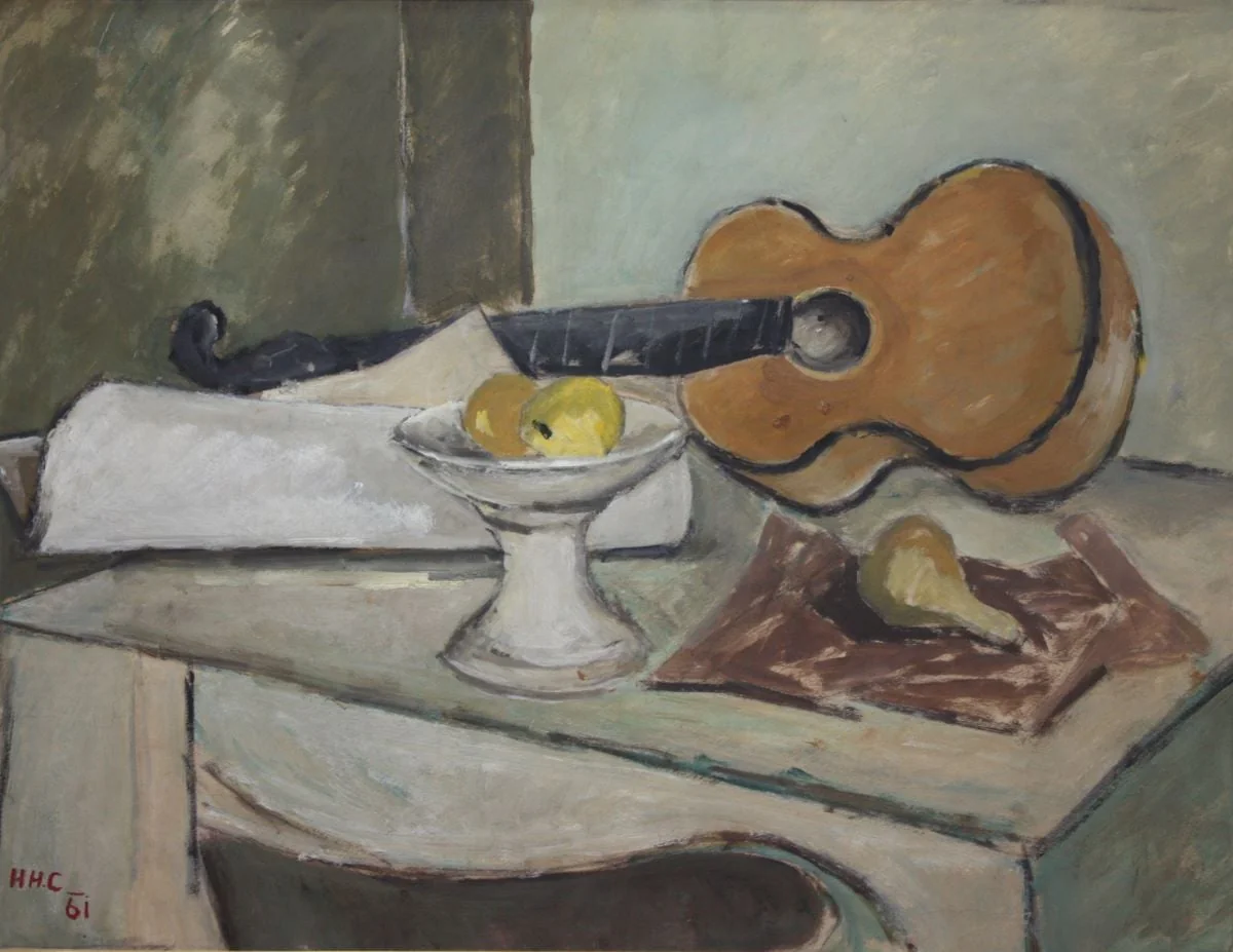 Natură statică cu chitară, by Henri H. Catargi, 1961
