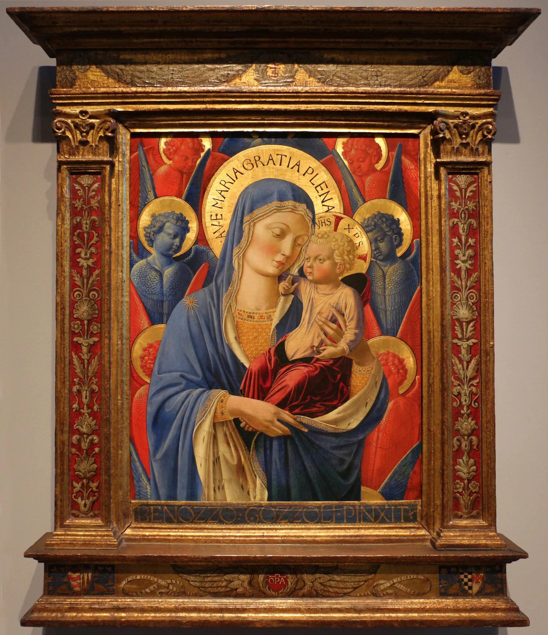 madonna col bambino e angeli, by Benozzo Gozzoli, unspecified, 1460