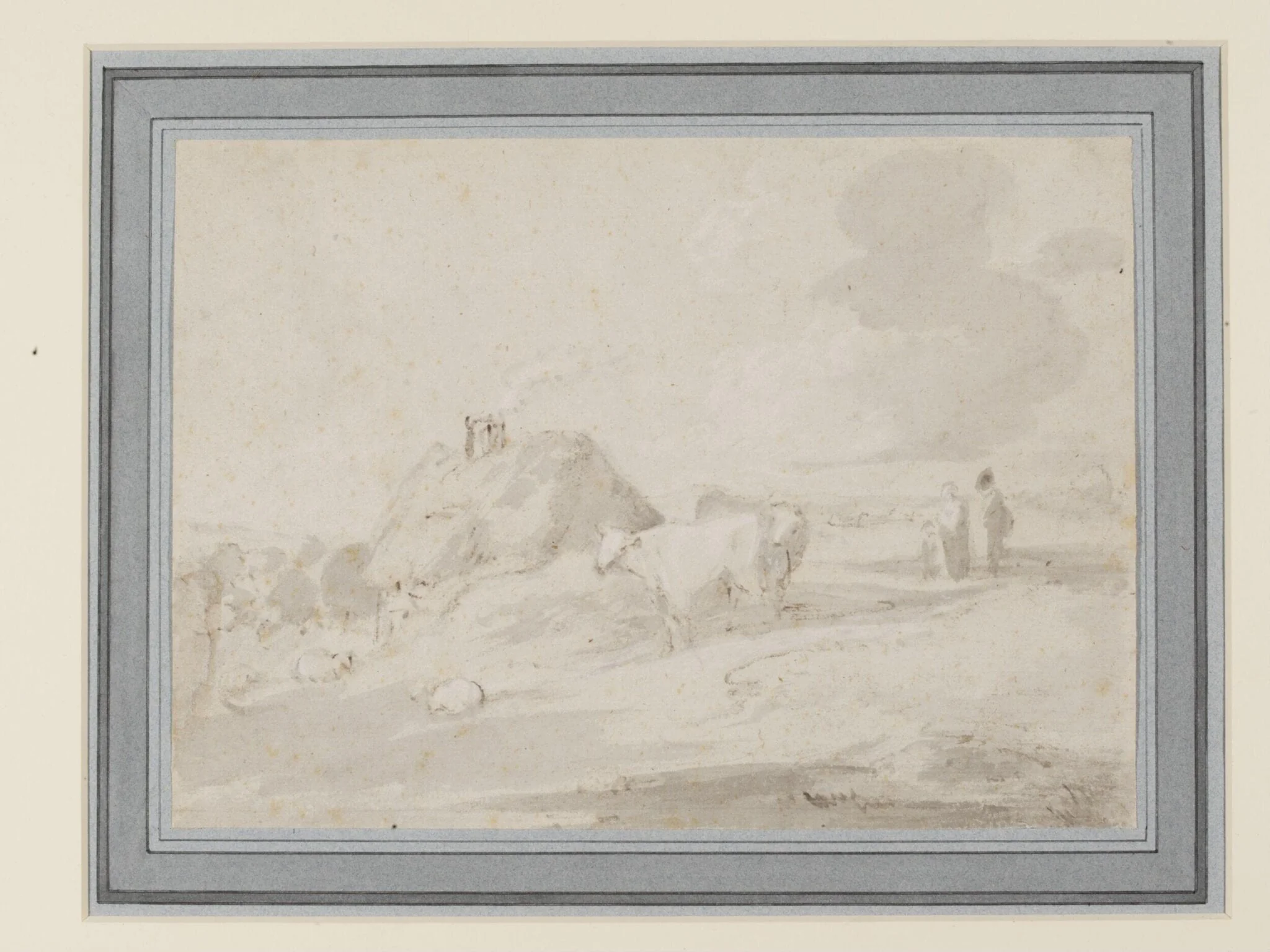 Open Landscape with Cottage, Figures and Animals