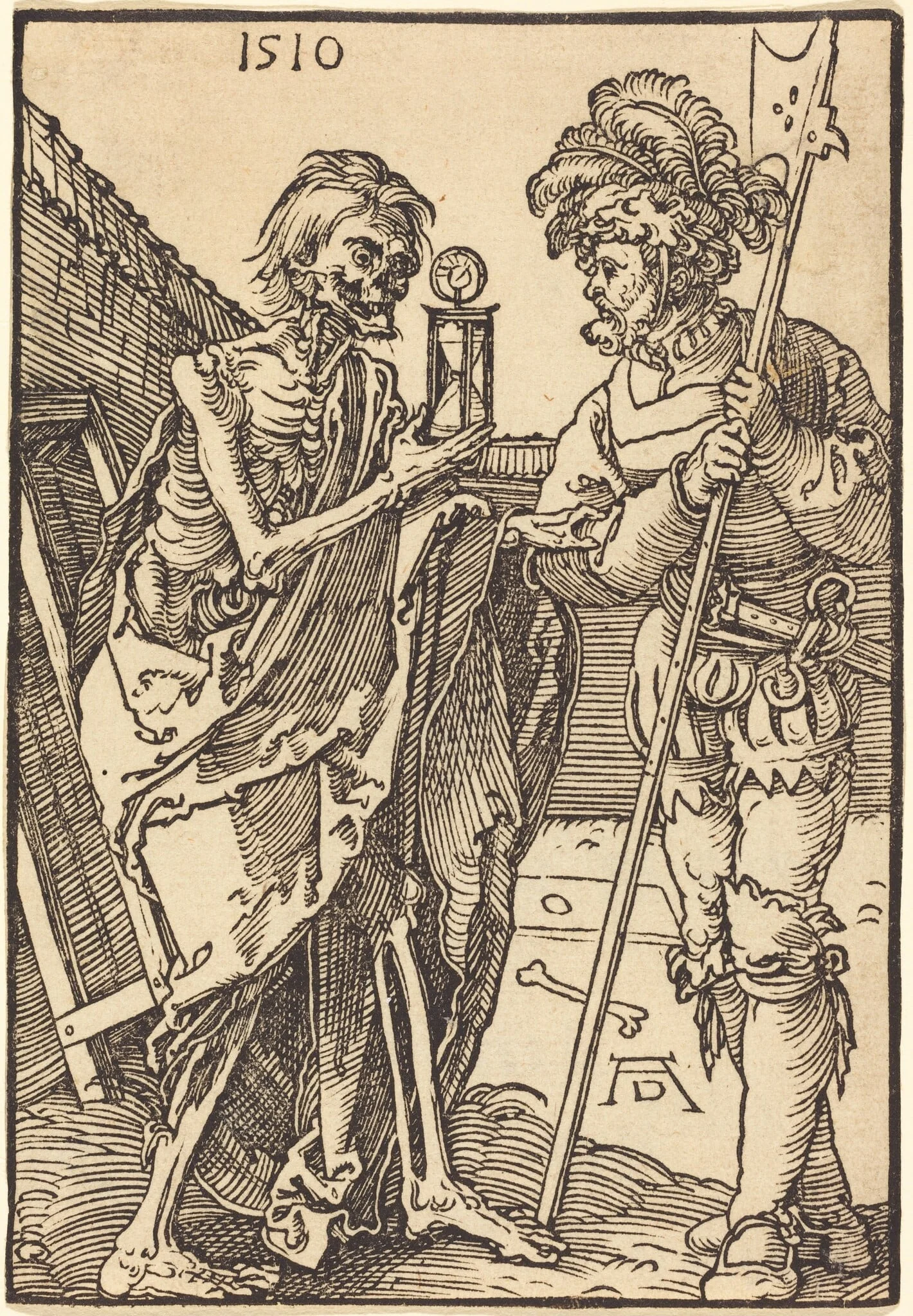 Death and the Lansquenet, by Albrecht Dürer, ink, 1510