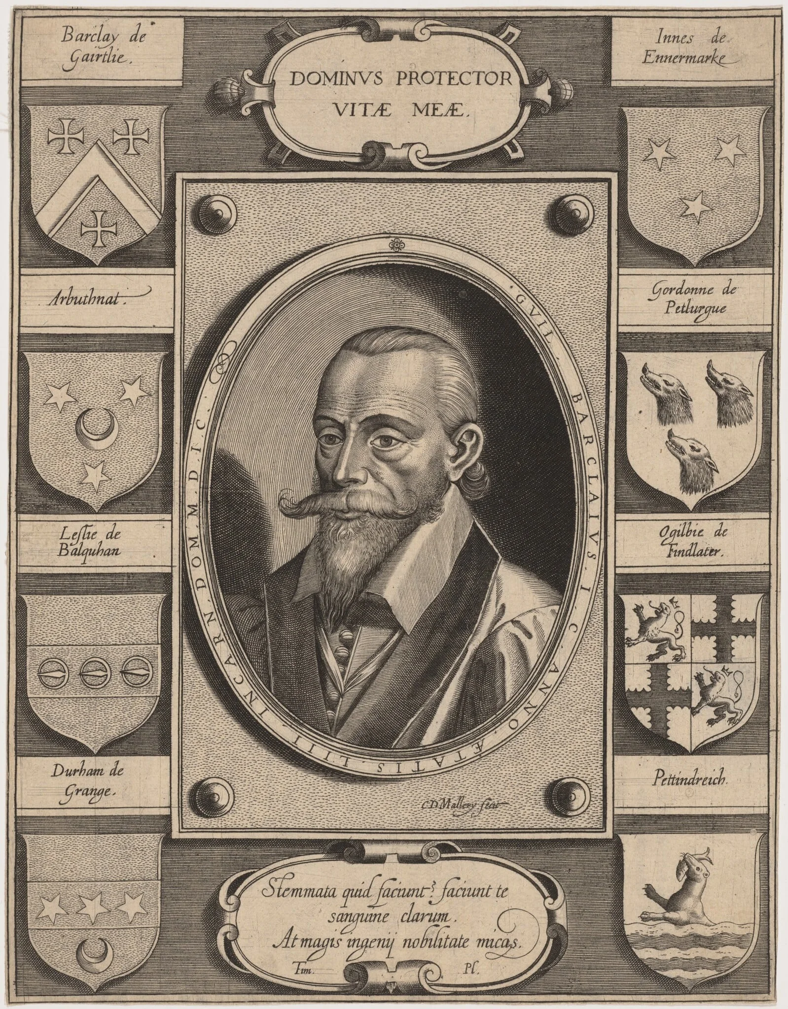 William Barclay, by Karel van Mallery, ink, 1603