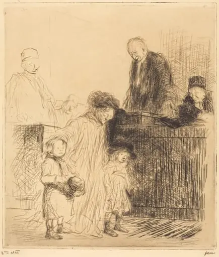 La sortie de l'audience (1ère planche) (Coming Out of the Hearing) (first plate)