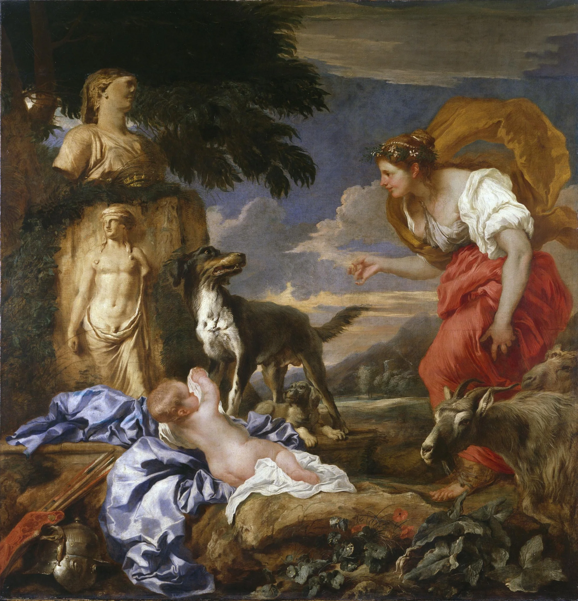 Cyrus with the Shepherd's Wife Spako, by Giovanni Benedetto Castiglione, oil, 1655