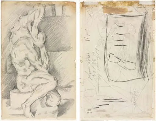 Sketch of Anatomical Sculpture (recto) Sketch of Madame Cézanne (verso)