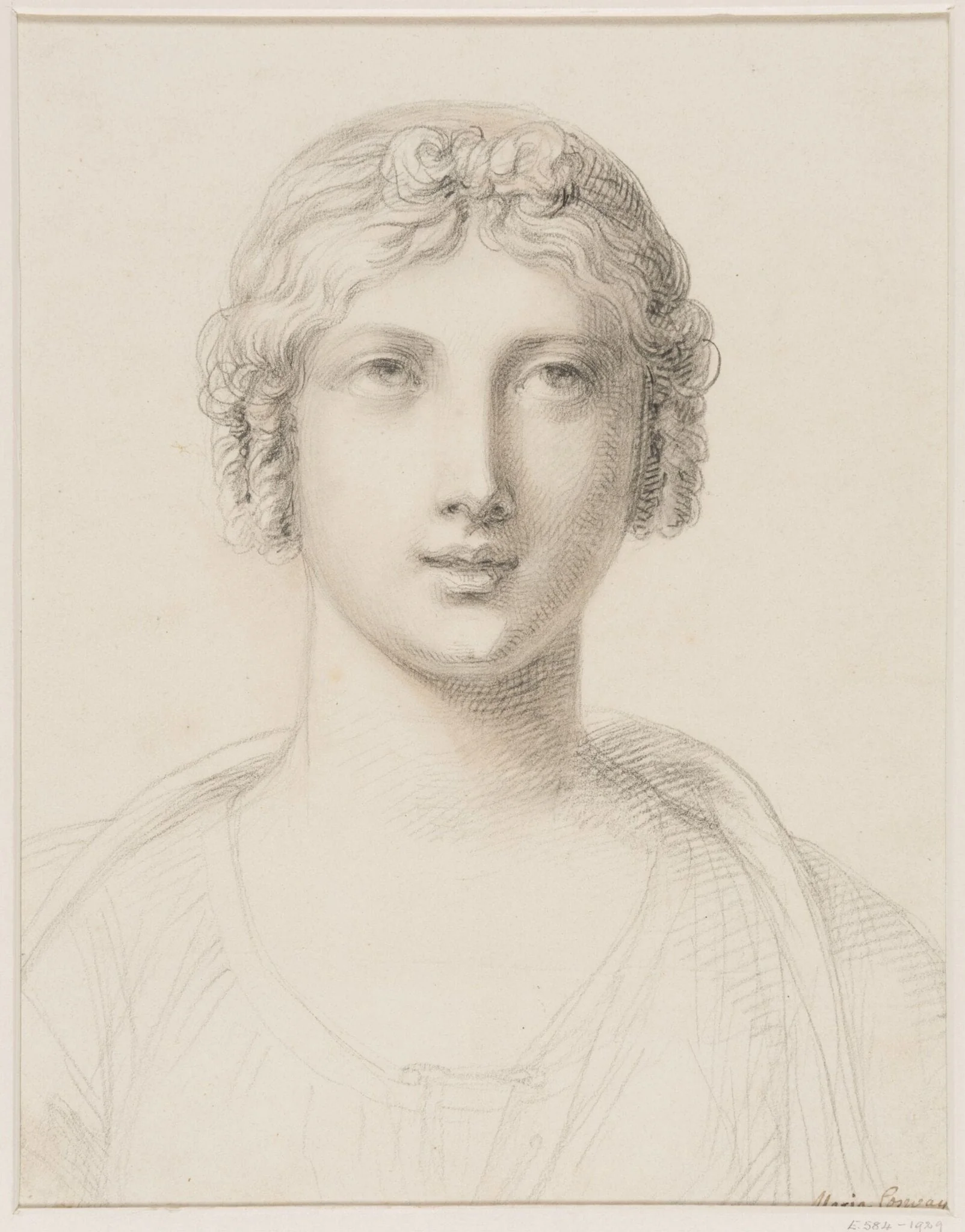 Study of a female head, by Maria Cosway, 1780