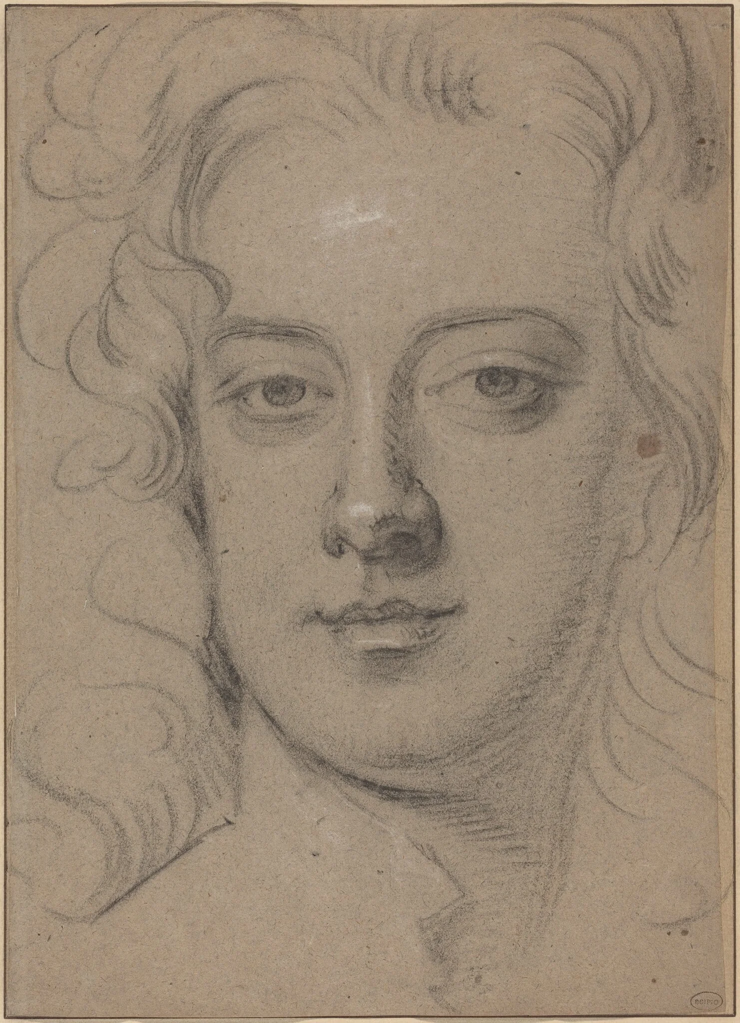 Anthony Henley, by Godfrey, Sir Kneller, chalk, 1694
