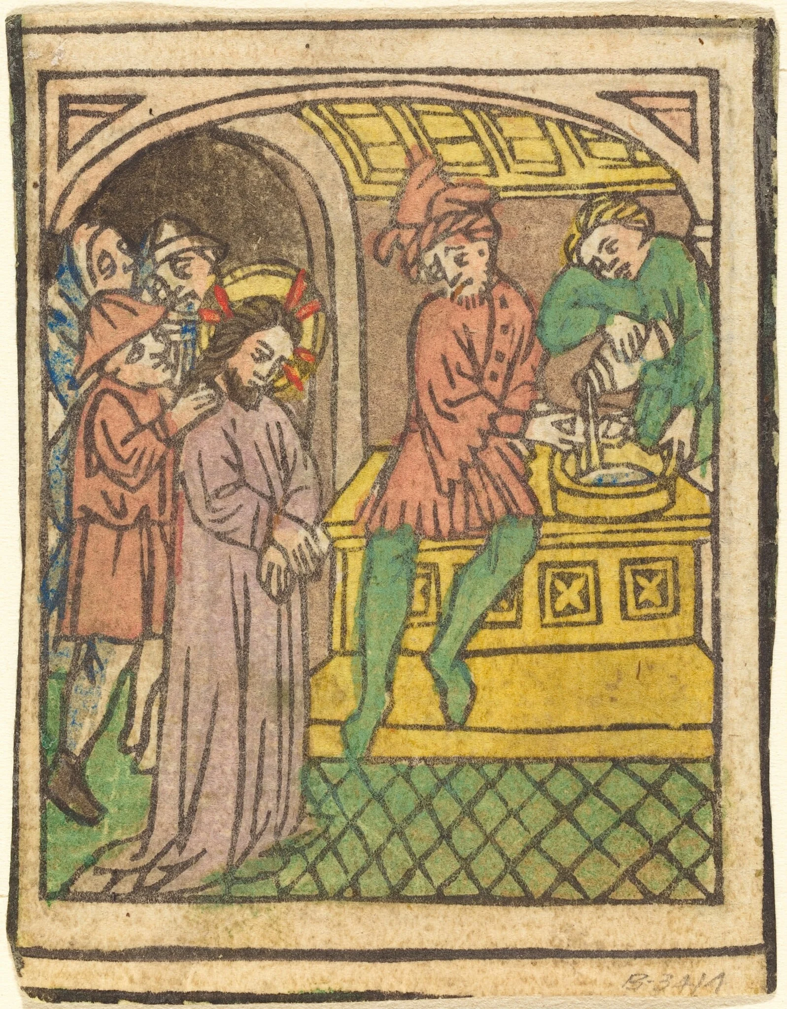 Pilate Washing His Hands [recto], by German 15th Century, ink, 1445