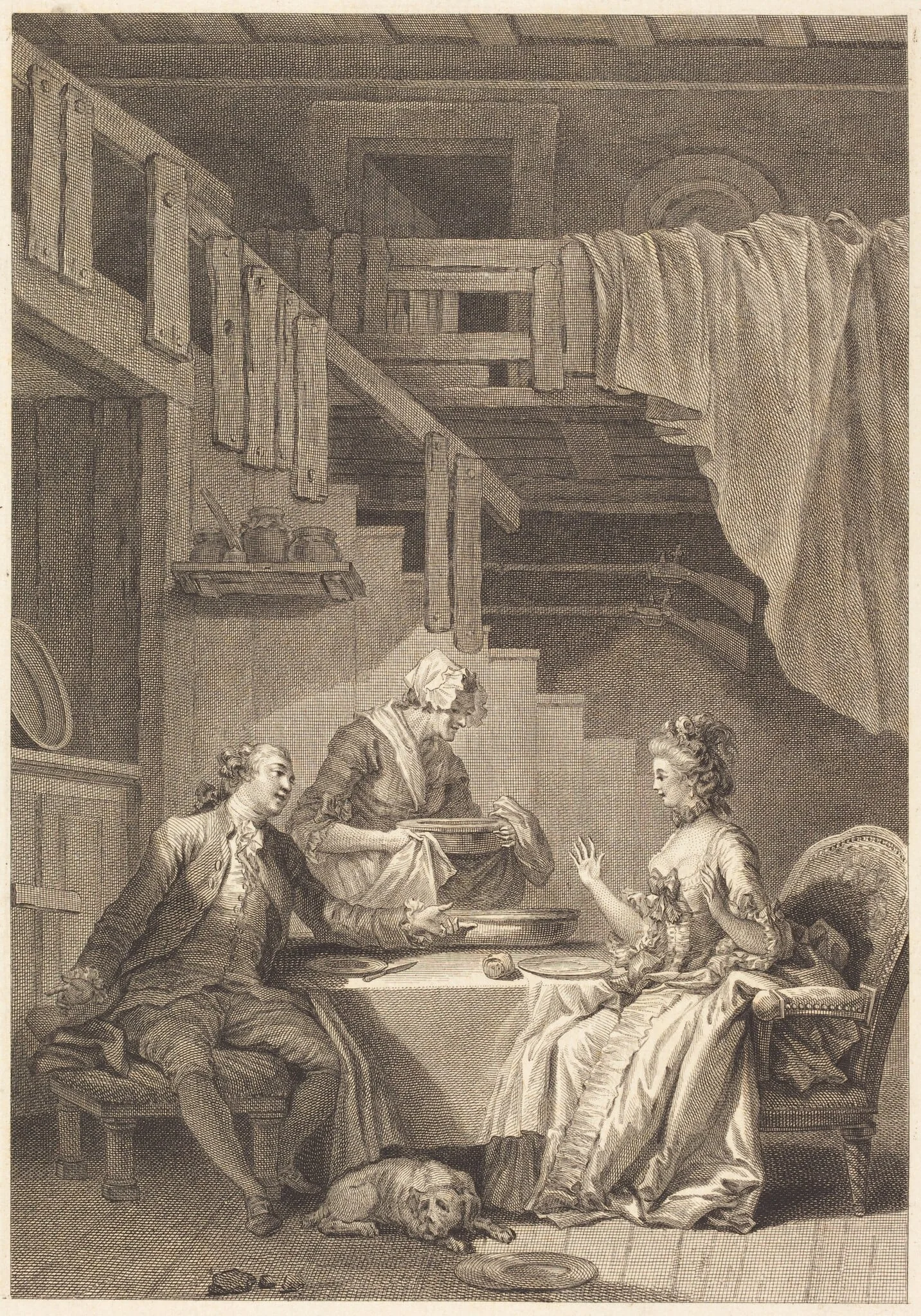Le faucon, by Jean Dambrun, ink, 1774