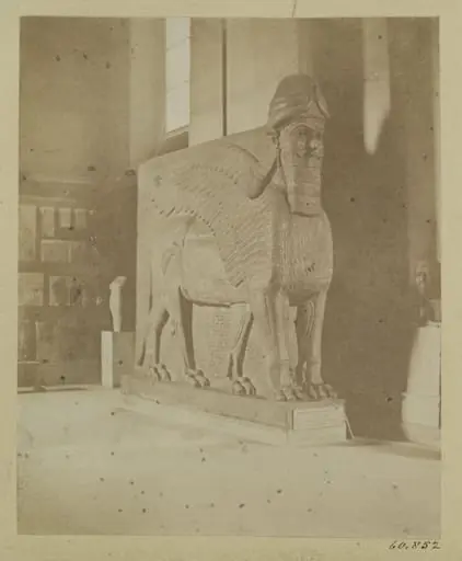 Assyrian sculpture of a lion winged.  London: British Museum