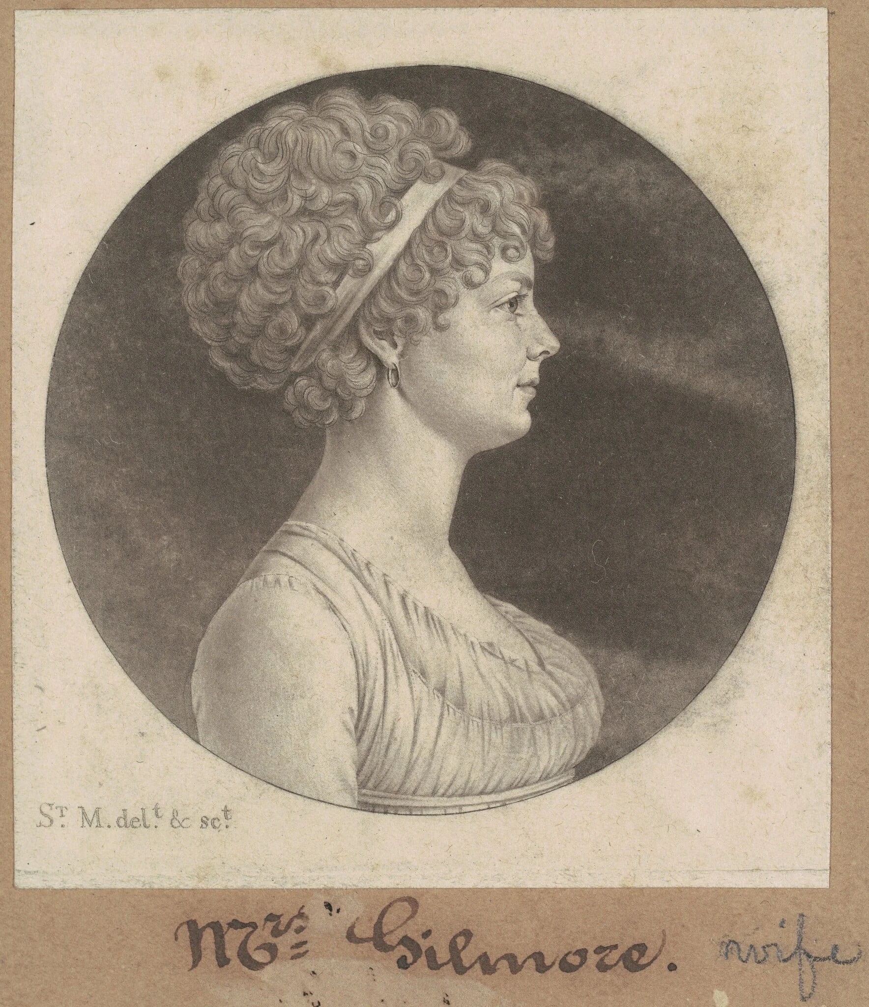 Mary Ann Smith Gilmor, by Charles Balthazar Julien Févret de Saint-Mémin, ink, 1803