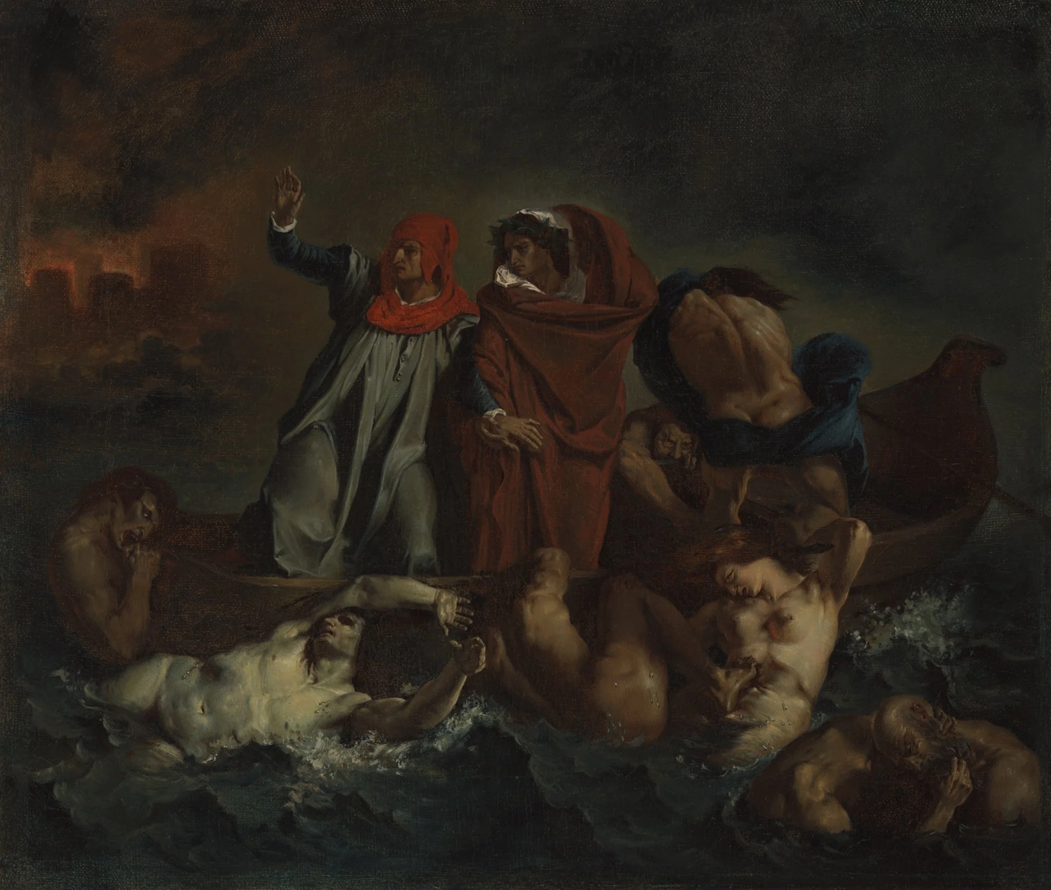 Dante's Bark, by After Eugène Delacroix, oil, 1850