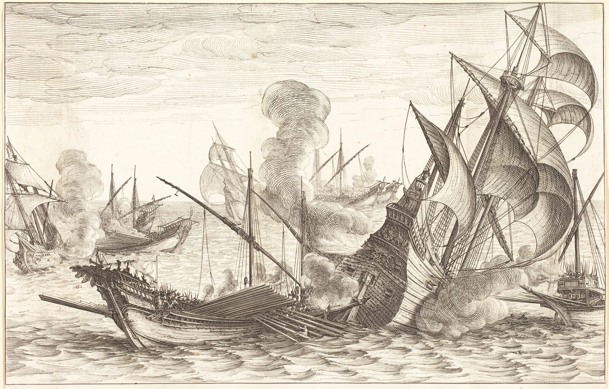 The Second Naval Battle, by Jacques Callot, ink, 1614