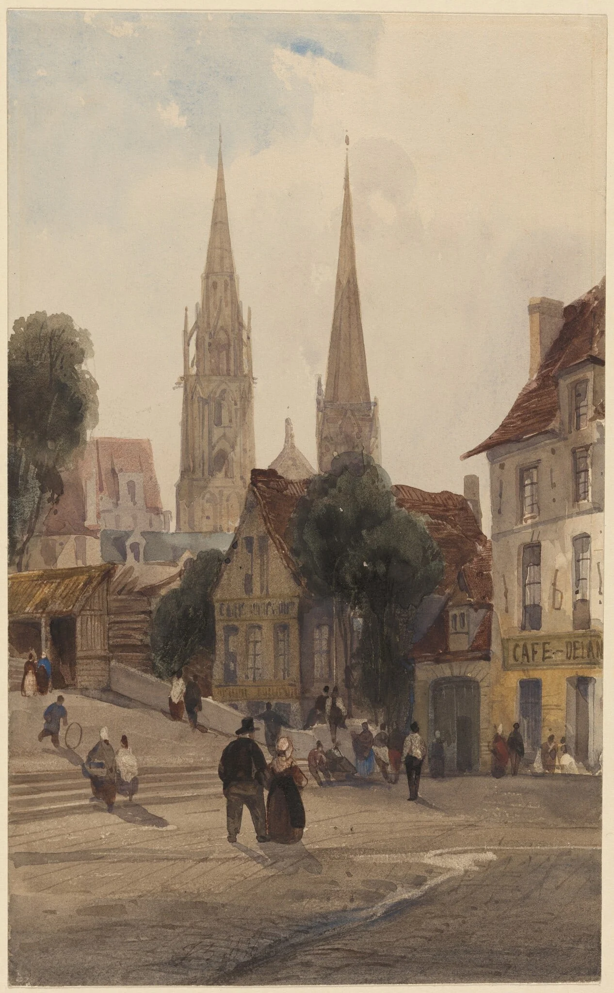 A  Street in Chartres, by Thomas Shotter Boys, watercolor, 1836