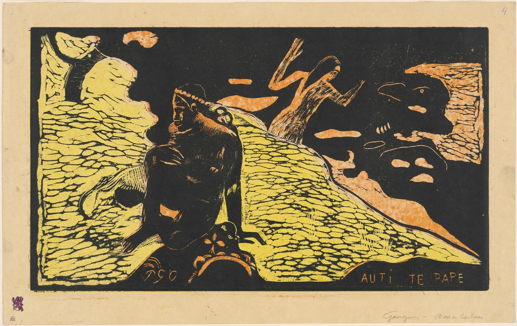 Auti te Pape (Women at the River), by Paul Gauguin, ink, 1894