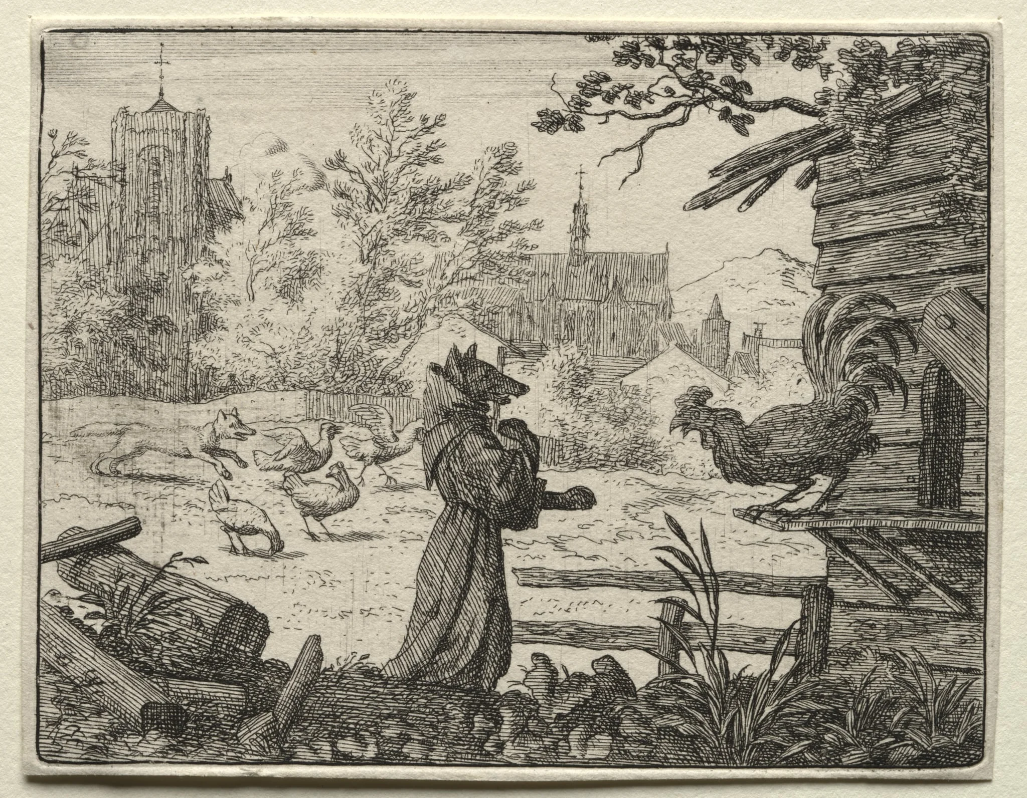 Reynard the Fox:  Reynard Disguised as a Monk, by Allart van Everdingen, 1662