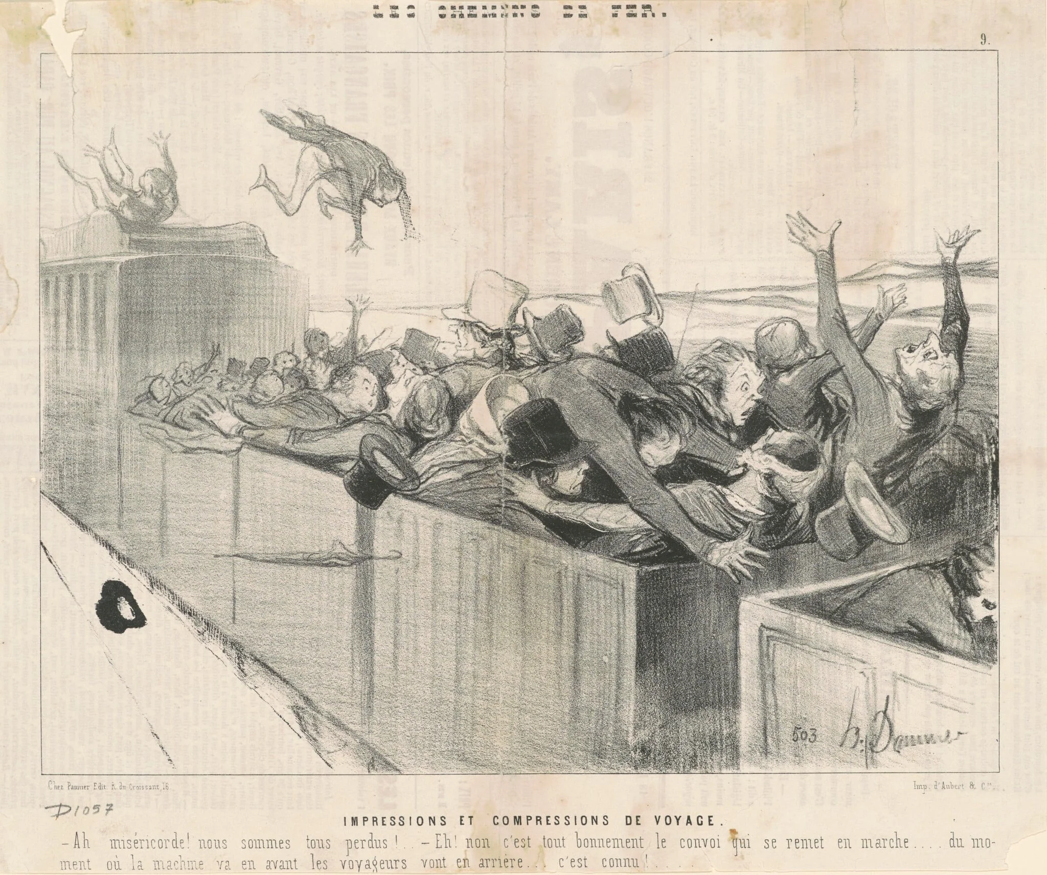 Impressions et compressions de voyage, by Honoré Daumier, ink, 1843