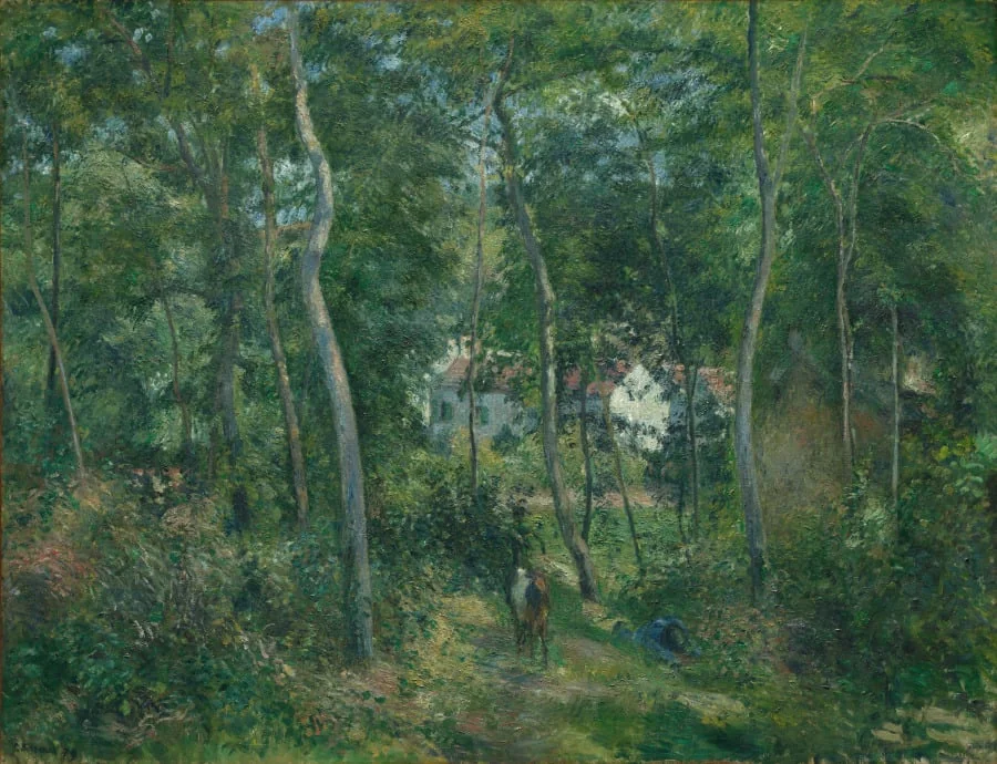 Edge of the Woods Near L'Hermitage, Pontoise, by Camille Pissarro, unspecified, 1879