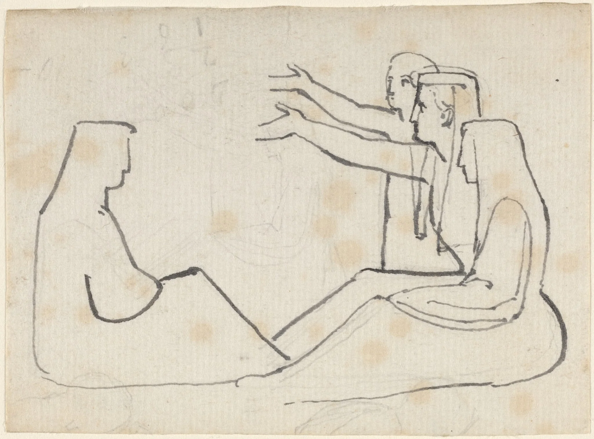 Four Seated Figures, by John Flaxman, ink, 1790