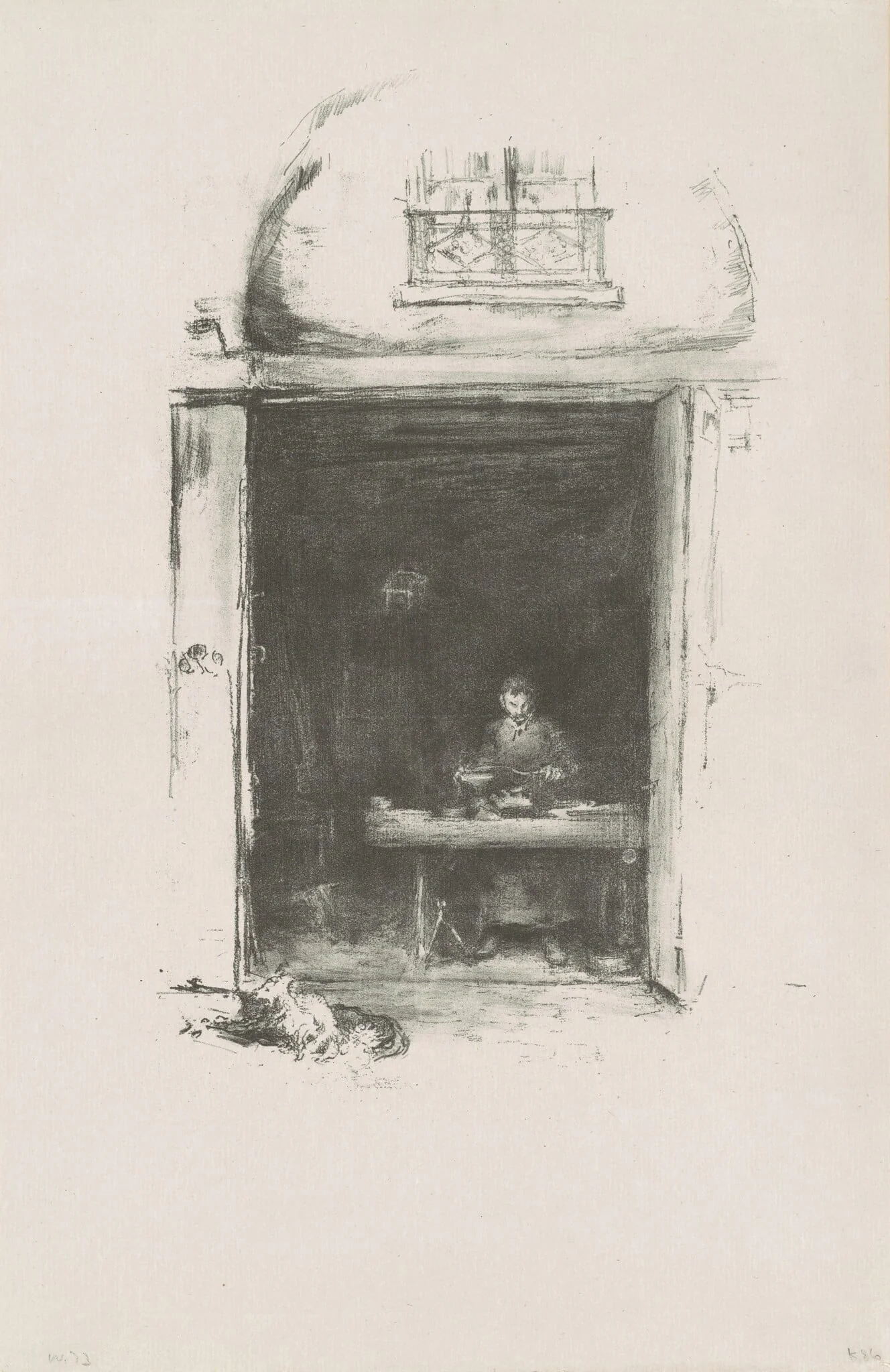 The Smith, Passage du Dragon, by James McNeill Whistler, ink, 1894