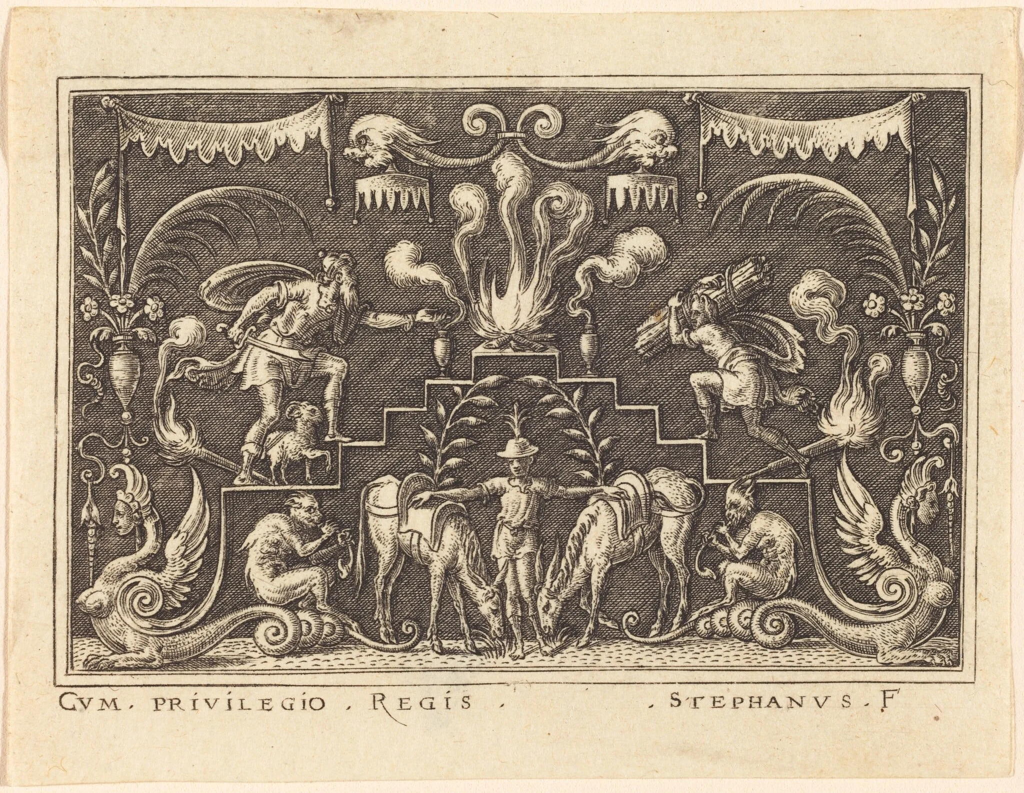 Sacrifice of Abraham, by Etienne Delaune, ink, 1551