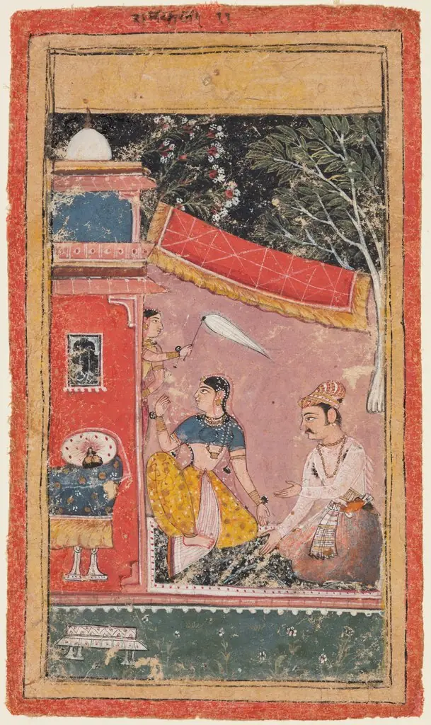 Lovers on a Terrace: Ramakali Ragini of Hindol, from a Bundi Ragamala