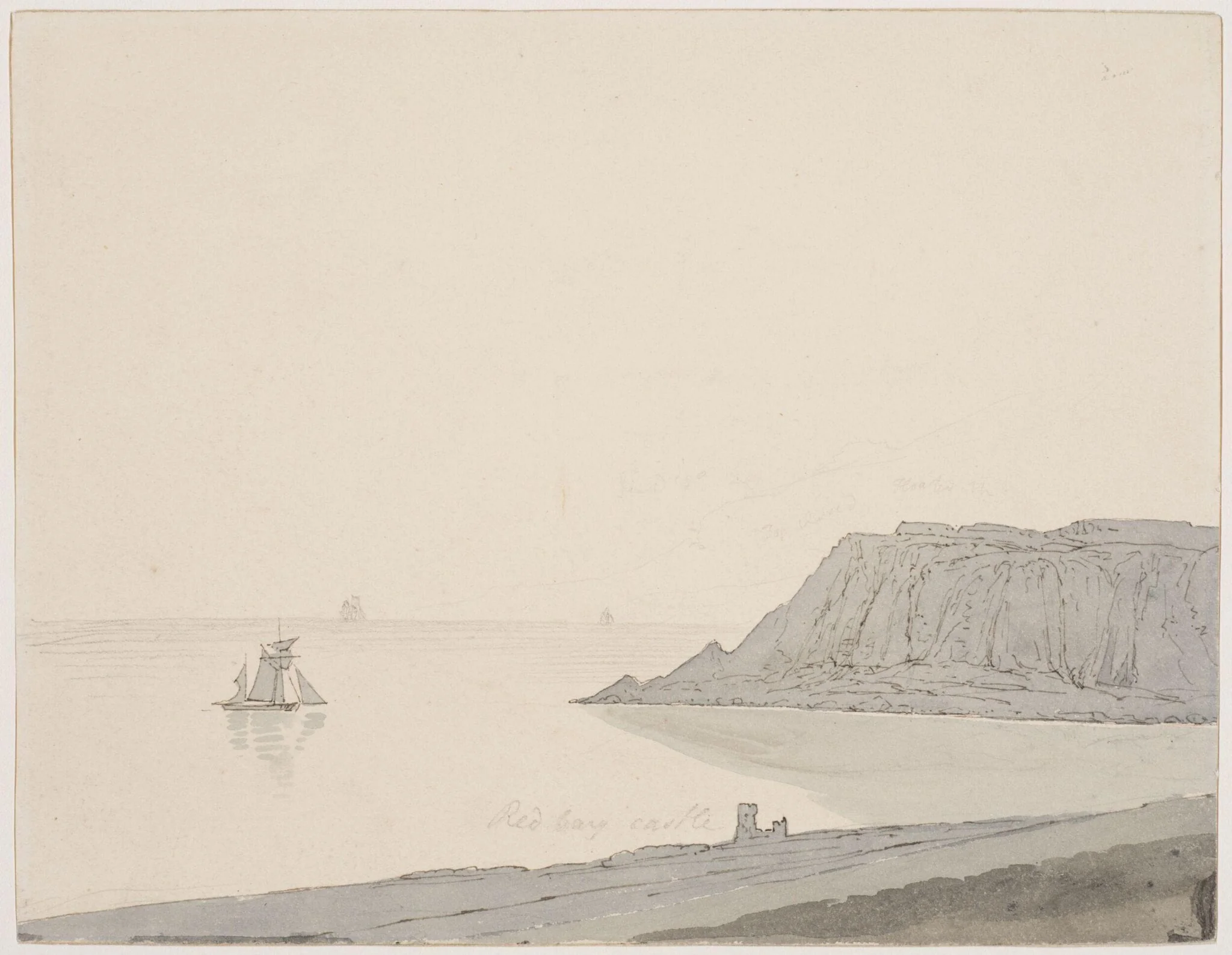 Red Bay Castle.  Unfinished., by John Baverstock Knight, 1785