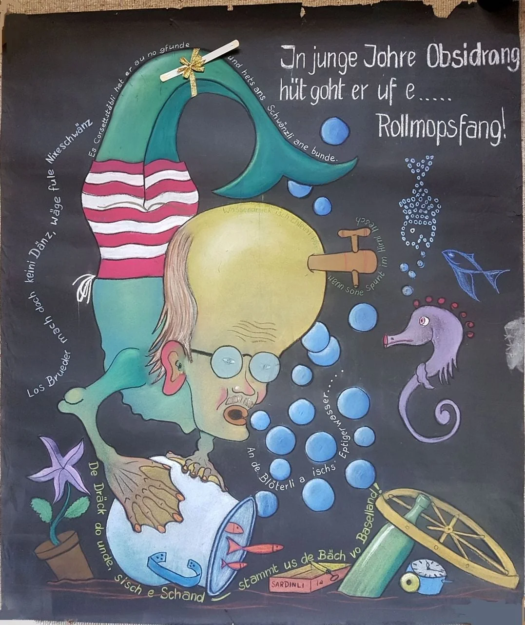 Fasnachtshelge "Professor Piccard", by Max Rickenbacher-Hufschmid, unspecified, 1957