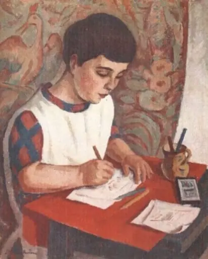 Margareta desenând (fata pictorului)