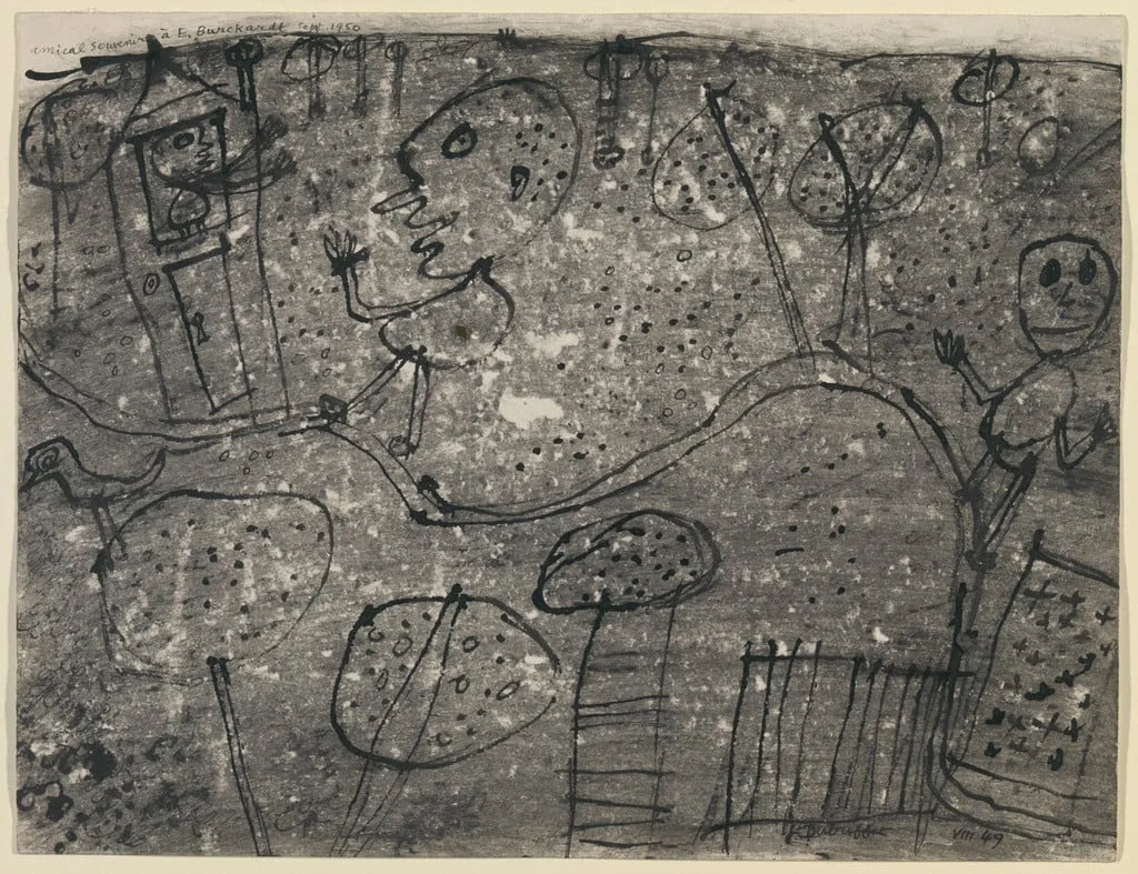 Untitled, by Jean Dubuffet, ink, 1949