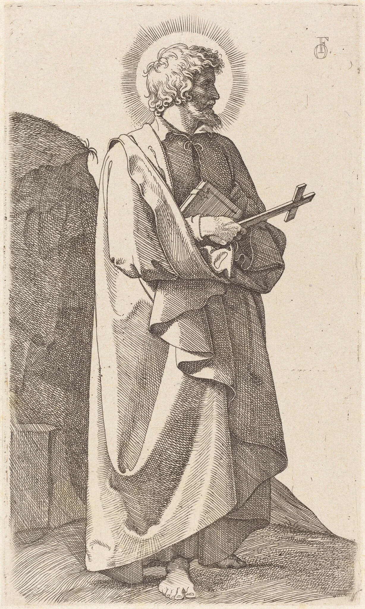 Saint Philip Neri, by Johann Friedrich Overbeck, ink, 1826