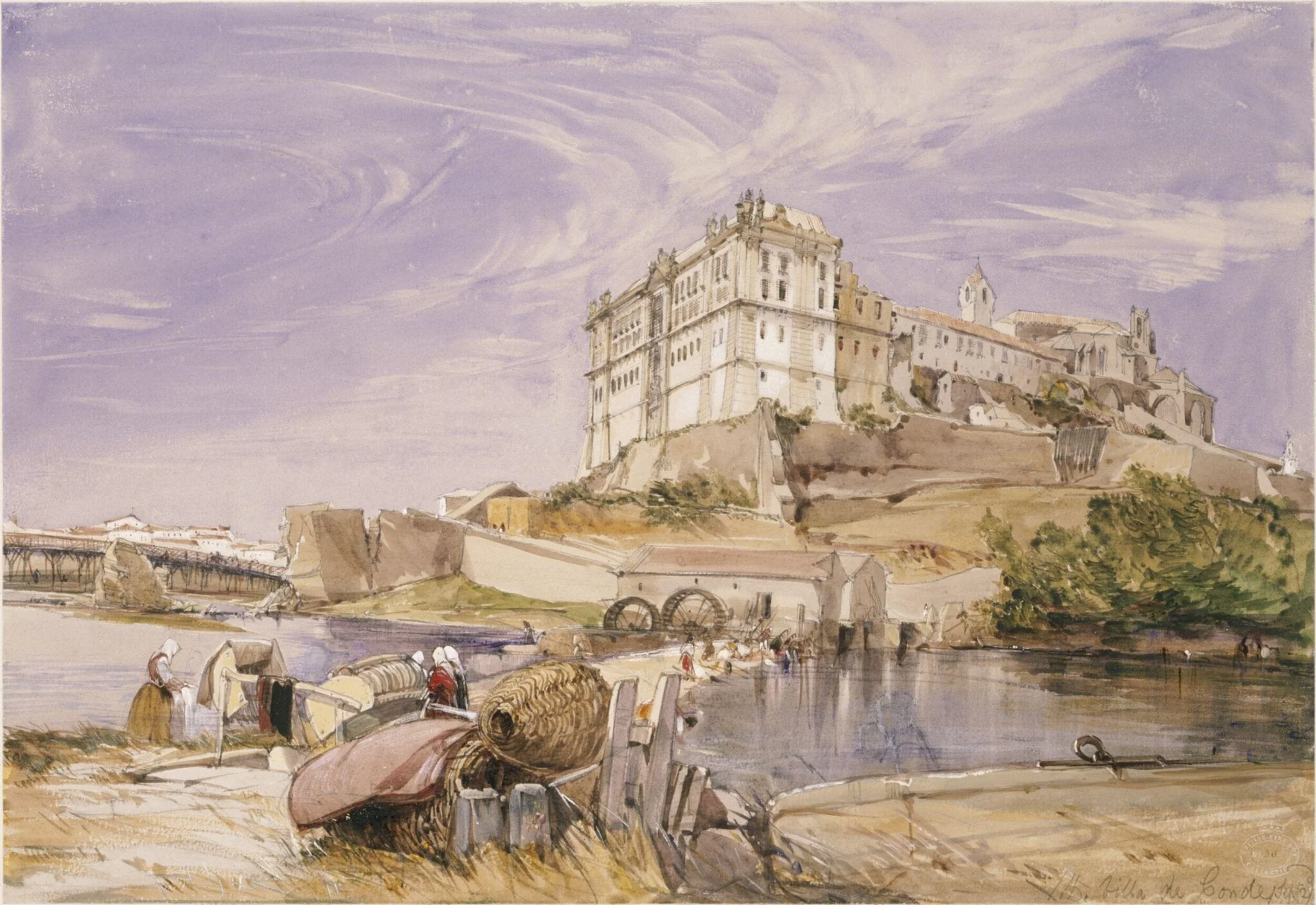 Villa do Conde, about eleven miles from Oporto, by James Holland, watercolor, 1837