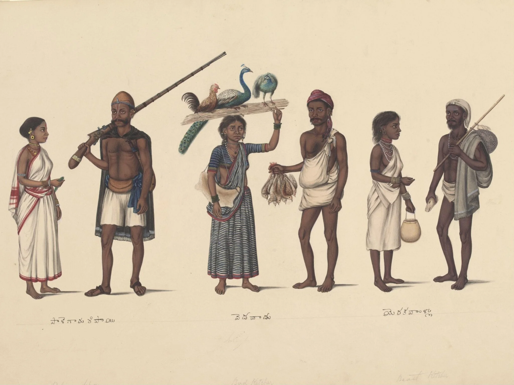 Three couples, by Unknown, paint, 1830