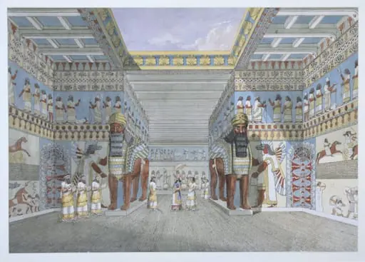 A Hall In An Assyrian Temple Or Palace, Restored From Actual Remains, And From Fragments Discovered In The Ruins