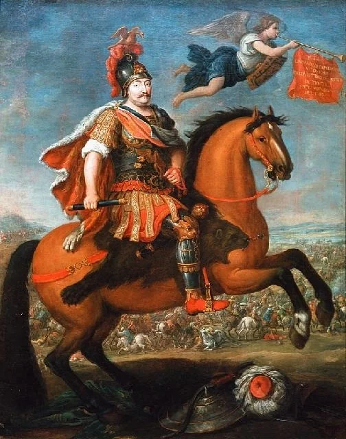 Equestrian portrait of John III Sobieski., by Georg Philipp Rugendas the Elder, oil, 1696