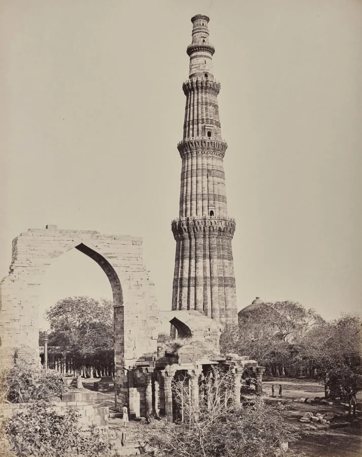 Delhi. The Kootub Minar or Tower in the Ruined City of Old Delhi, by Samuel Bourne, 1866