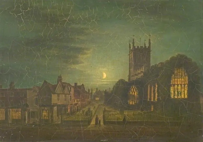 St Peter's Church, Derby, by Moonlight