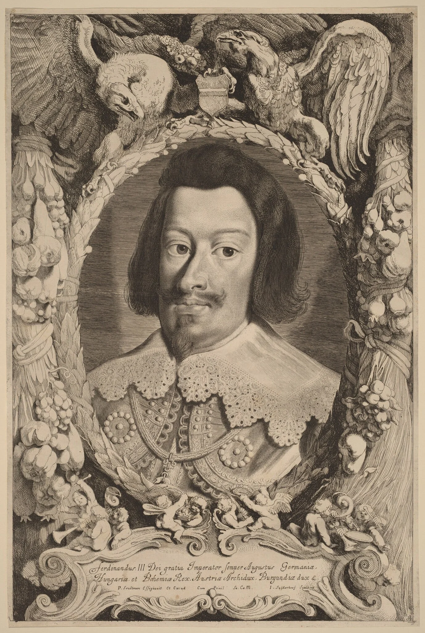 Emperor Ferdinand III, by Jonas Suyderhoff, ink, 1650