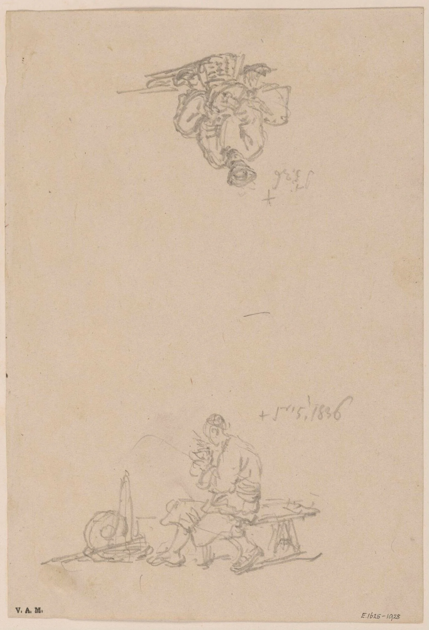 Two drawings of Chinese figures
