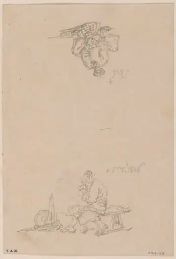 Two drawings of Chinese figures