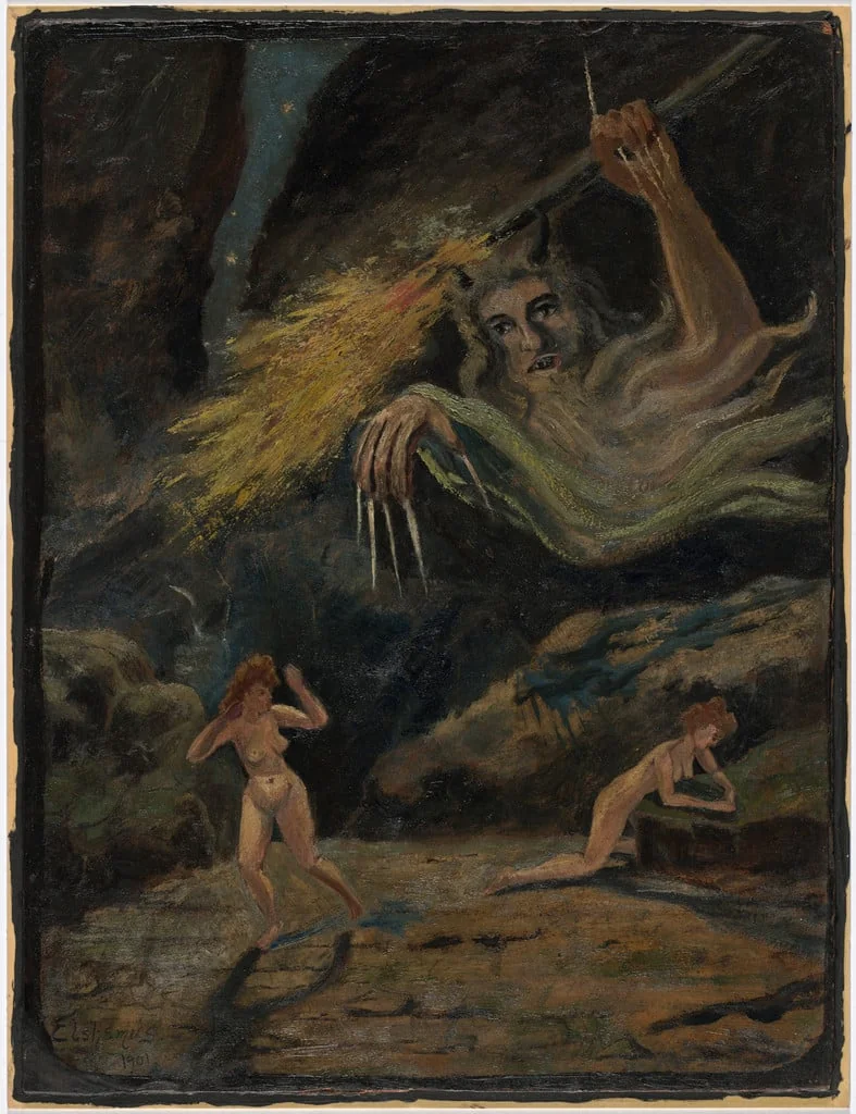 Untitled, by Louis Eilshemius, oil, 1901