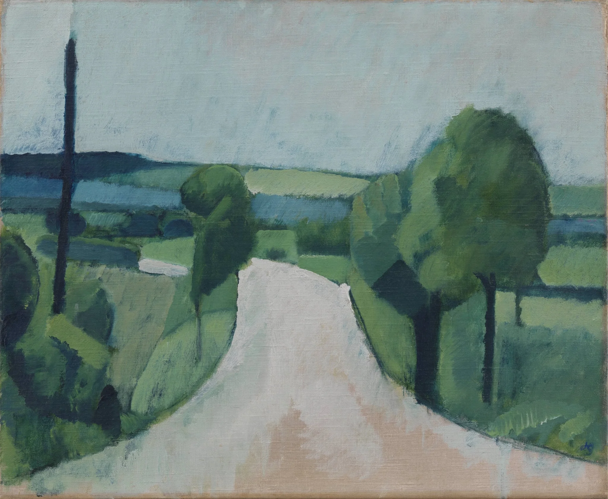 Road near Fåborg on Funen, by Unknown, 1920